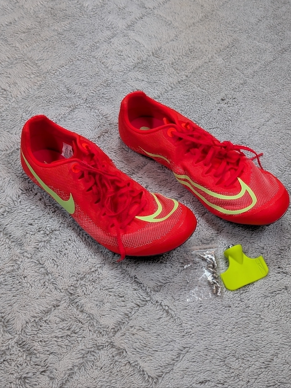 Nike Zoom Ja Fly 4 Bright Crimson Volt Track Sprinting Spikes Mens 12 DR2741-601